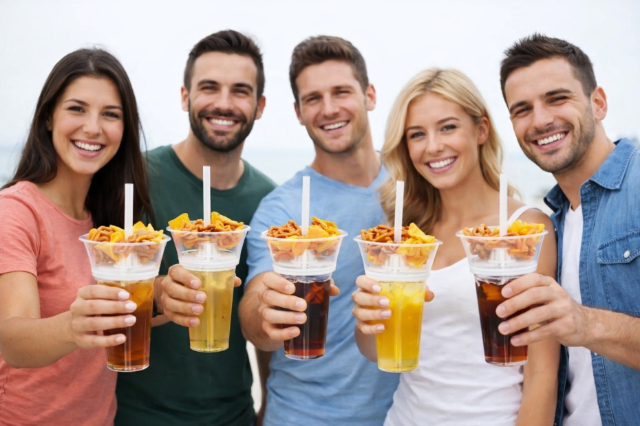 vaso botanero para reuniones, fiestas, momentos inolvidables, recuerdos, diversión, amigos