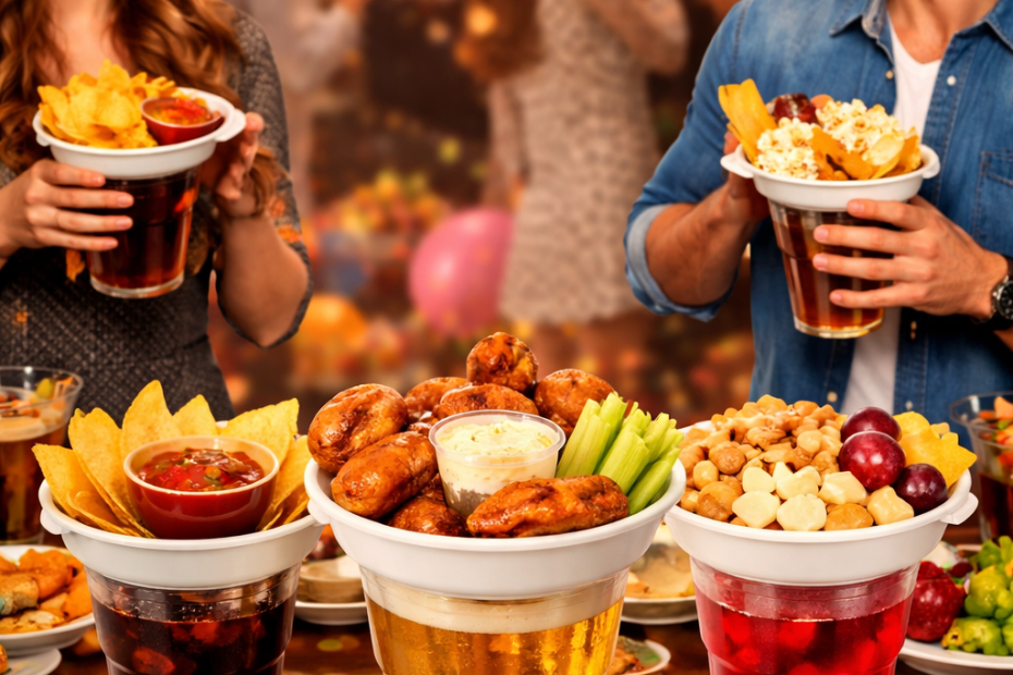 Vaso con Plato para Botanas