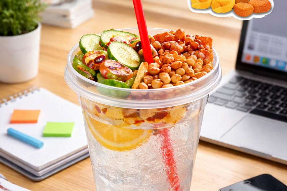 vaso botanero en escritorio